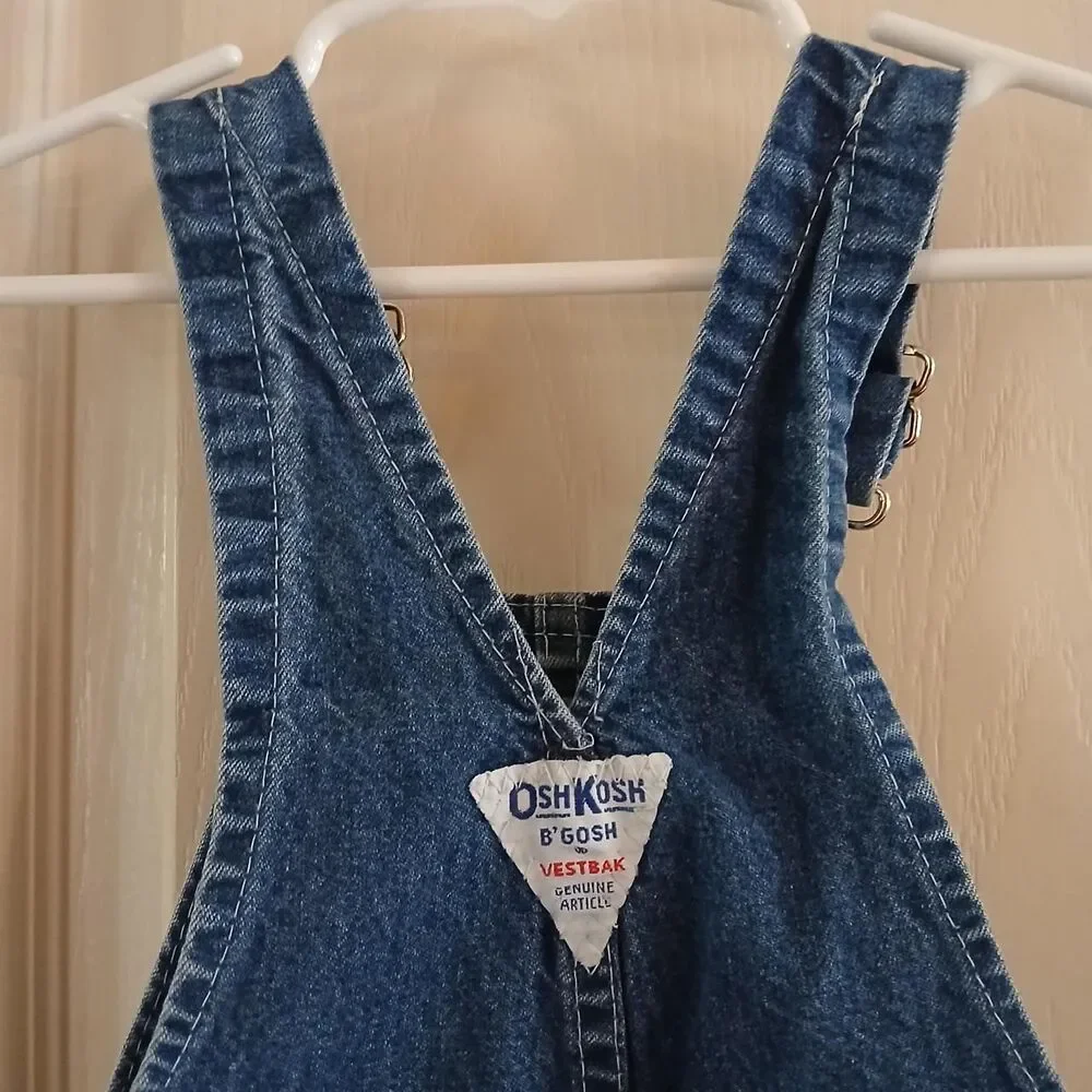 Vintage 90s Made in USA OshKosh B'gosh Denim Overalls 2T Classic Basic Utility